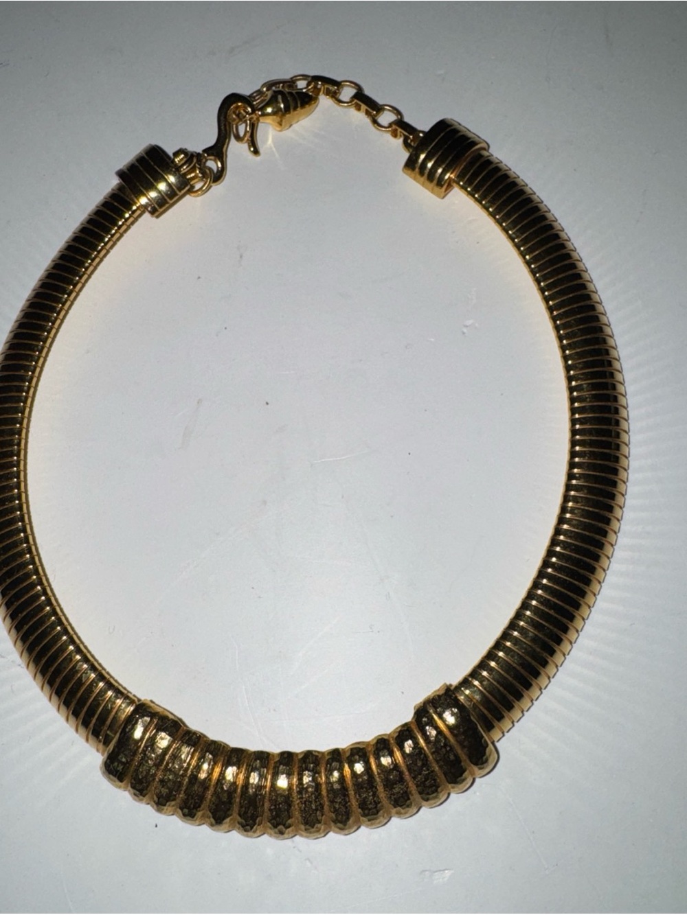 Gay Boyar Elegant Gold-Tone Ribbed Collar Necklace